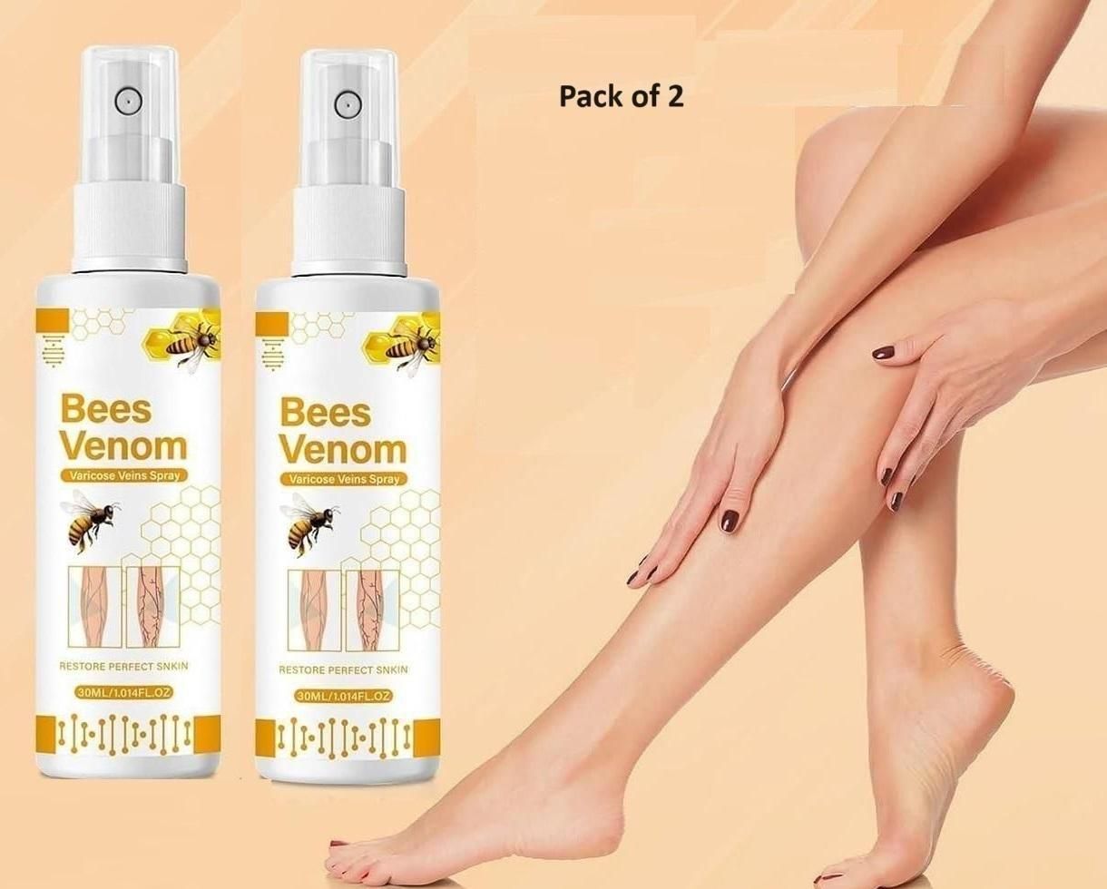 Bee Venom Spider Veins Spray (30ml x 2) | Skin Repair & Vein Care Solution for Smooth, Even Skin