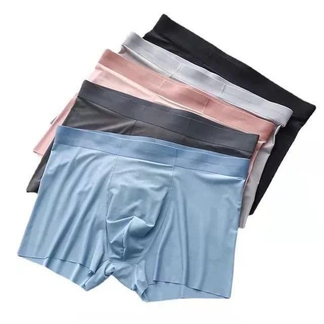 Men’s Ice Silk Boxer Briefs (Pack of 3) | Ultra-Soft, Breathable & Stretchable Innerwear (Assorted Colors)