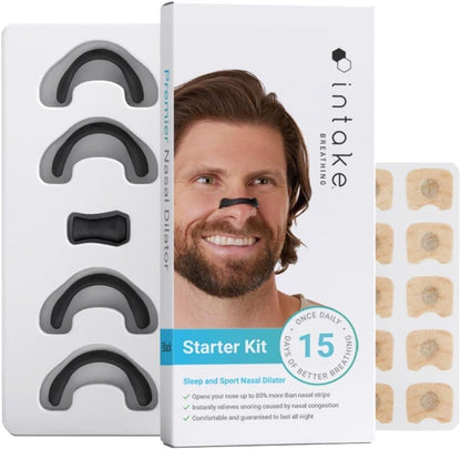 Breathing Nasal Strip Starter Kit | Anti-Snoring & Easy Breathing Silicone Strips (Pack of 1)