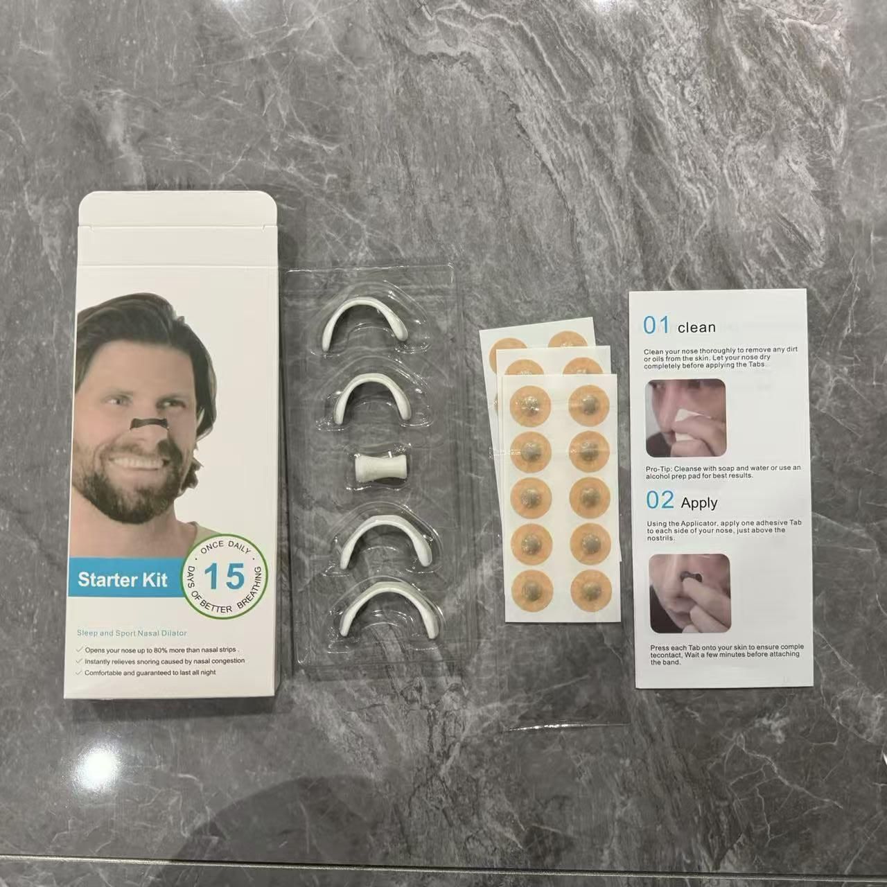 Breathing Nasal Strip Starter Kit | Anti-Snoring & Easy Breathing Silicone Strips (Pack of 1)