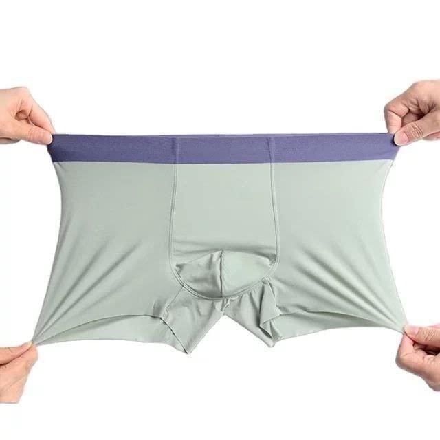 Men’s Ice Silk Boxer Briefs (Pack of 3) | Ultra-Soft, Breathable & Stretchable Innerwear (Assorted Colors)