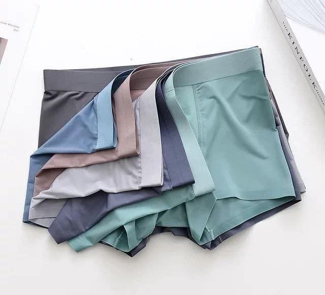 Men’s Ice Silk Boxer Briefs (Pack of 3) | Ultra-Soft, Breathable & Stretchable Innerwear (Assorted Colors)